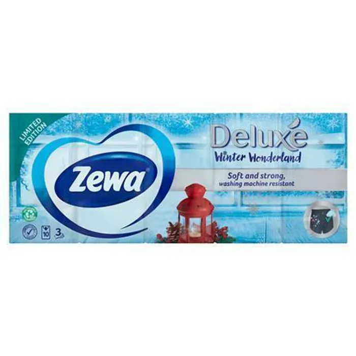 Hlavný obrázok produktu Kapesníky, papírové, 3vrstvé, 10x10 ks, ZEWA "Deluxe", bez vůně