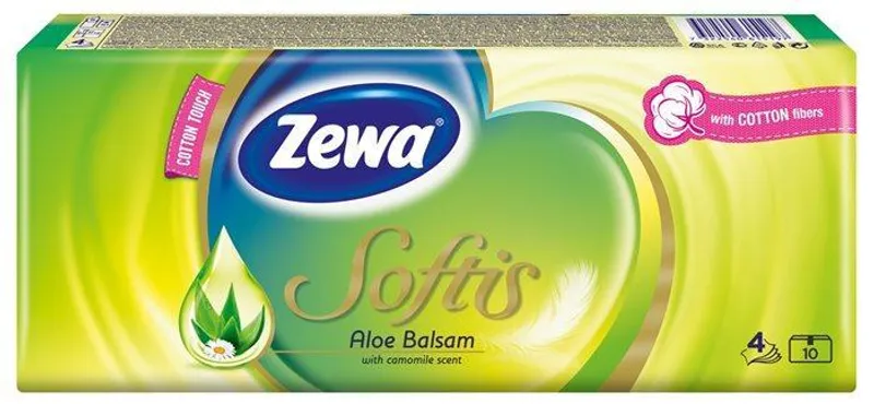 Hlavný obrázok produktu Kapesníky, papírové, 3vrstvé, 10x10 ks,  ZEWA "Softis", classic