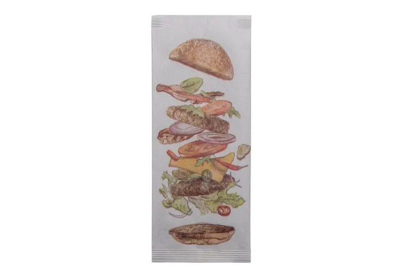 Hlavný obrázok produktu Kapsička na příbory Hamburger s bílým ubrouskem [125 ks]