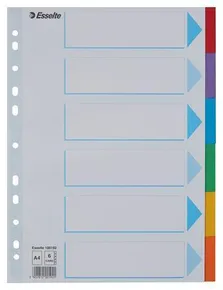 Kartónové farebné rozlišovače Esselte, A4, Mix farieb