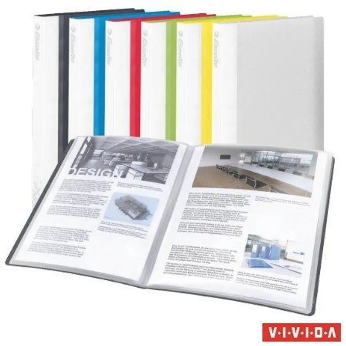 Hlavný obrázok produktu Katalogová kniha, 20 kapes, A4, tvrdá vazba, mix barev, ESSELTE "Vivida"