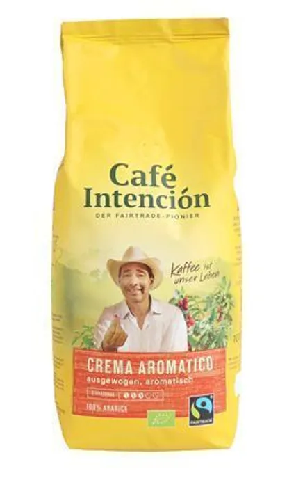 Hlavný obrázok produktu Káva "Café Crema BIO", pražená, zrnková, 1000 g, Café Intención ecológico,