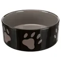 Ďalší obrázok produktu Keramická miska - hnedá / tmavo šedá + motív labky 0,8 l / o 16 cm