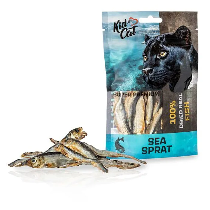 Hlavný obrázok produktu KIDCAT SUPER PREMIUM 100%  dried real SEA SPRAT - mini sušený mořský šprot, 6 cm / 40 g