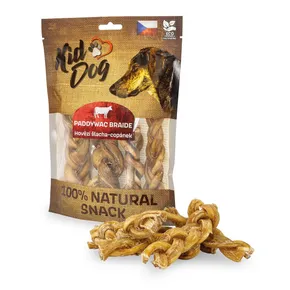 KIDDOG 100% Natural Snack, hovädzí šľachový copánek 12 cm / 200 g