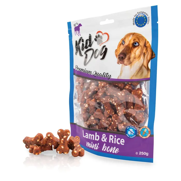 Hlavný obrázok produktu KIDDOG jehněčí maso s rýží MINI kostičky 250 g