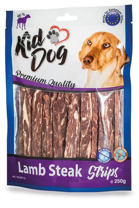 Hlavný obrázok produktu KIDDOG jehněčí steak v proužku 12/0,8 cm 250 g