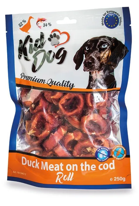 Hlavný obrázok produktu KIDDOG kachní masíčko na tresčí rolce 250 g