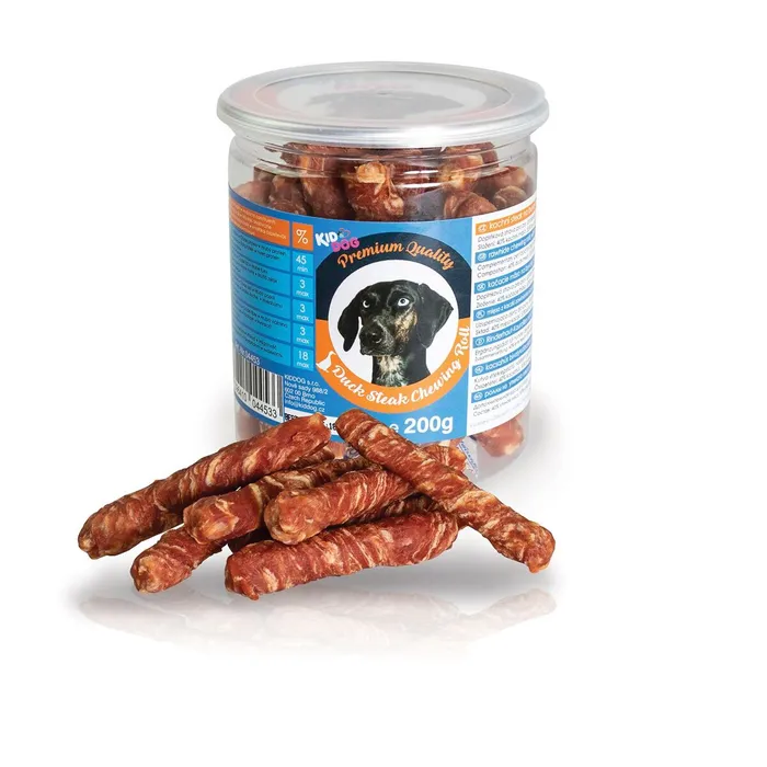 Hlavný obrázok produktu KIDDOG kachní steak na buvolí tyčince - PREMIUM QUALITY 200 g dóza