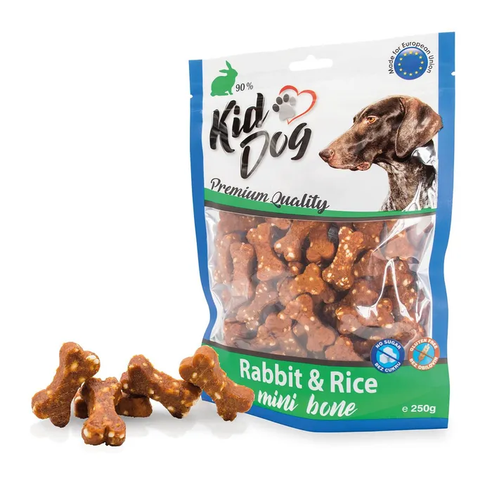 Hlavný obrázok produktu KIDDOG králičí maso s rýží MINI kostičky 250 g