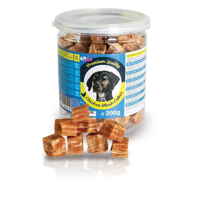 Hlavný obrázok produktu KIDDOG kuřecí masíčko v kostičce - PREMIUM QUALITY 200 g dóza