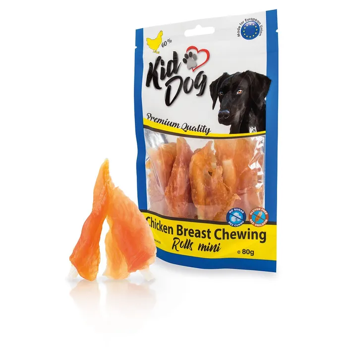 Hlavný obrázok produktu KIDDOG kuřecí prsa na buvolí tyčince mini 9 cm 80 g
