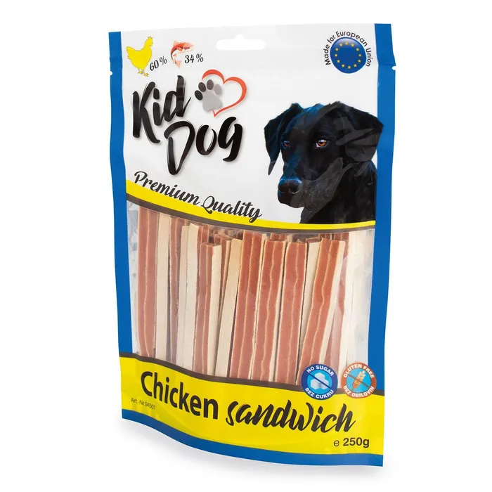 Hlavný obrázok produktu KIDDOG kuřecí sendvič s treskou 250 g
