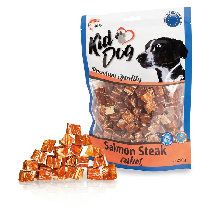 Hlavný obrázok produktu KIDDOG lososový steak v kostce 250 g