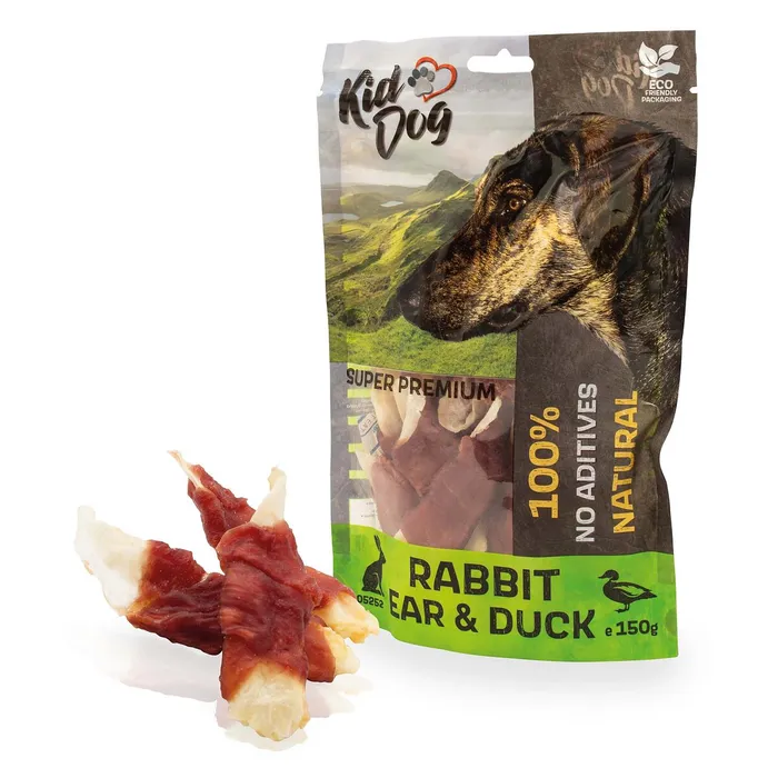Hlavný obrázok produktu KIDDOG SUPER PREMIUM 100% kachní prsa na králičím uchu 150 g