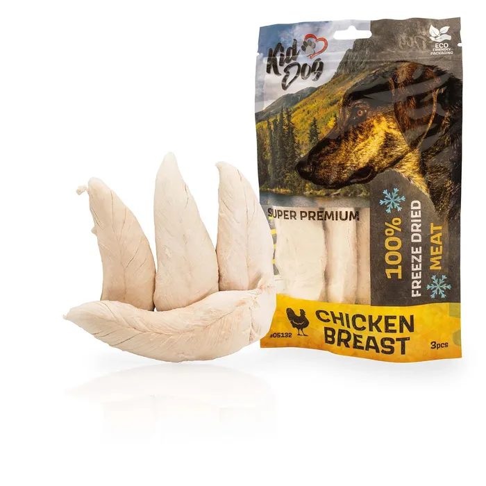 Hlavný obrázok produktu KIDDOG SUPER PREMIUM 100% kuřecí celá prsa sušená mrazem 50 g (3-4 ks)