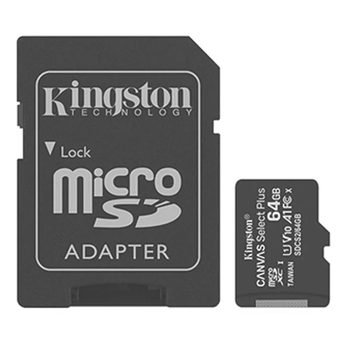 Hlavný obrázok produktu Kingston paměťová karta Canvas Select Plus, 64GB, micro SDXC, SDCS2/64GB, UHS-I U1 (Class
