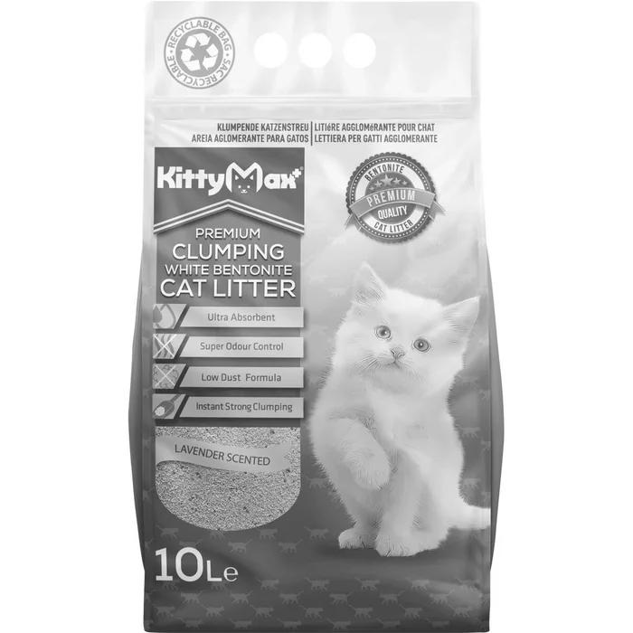 Hlavný obrázok produktu KITTYMAX hrudkující, bezprašný bílý bentonit LAVENDER 10 l