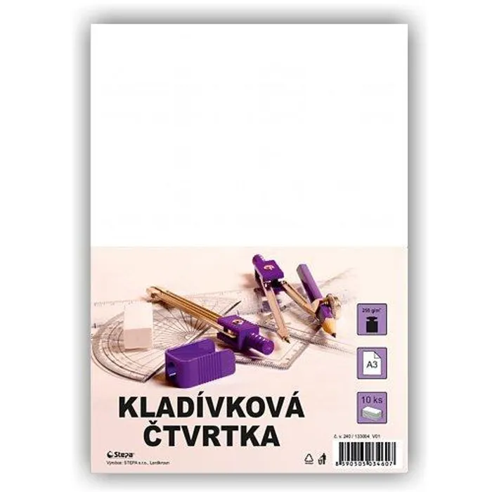 Hlavný obrázok produktu Kladívková čtvrtka A3/10/250g - bílá