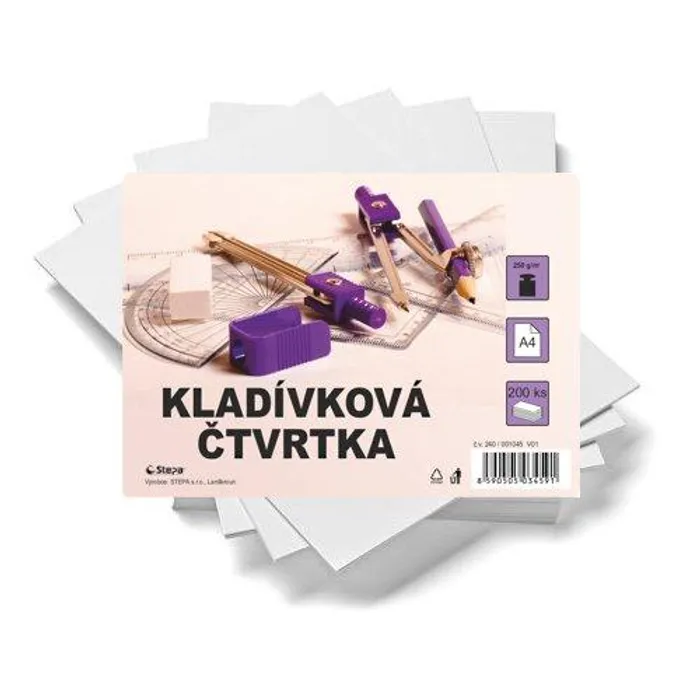 Hlavný obrázok produktu Kladívková čtvrtka A4/200/250g - bílá