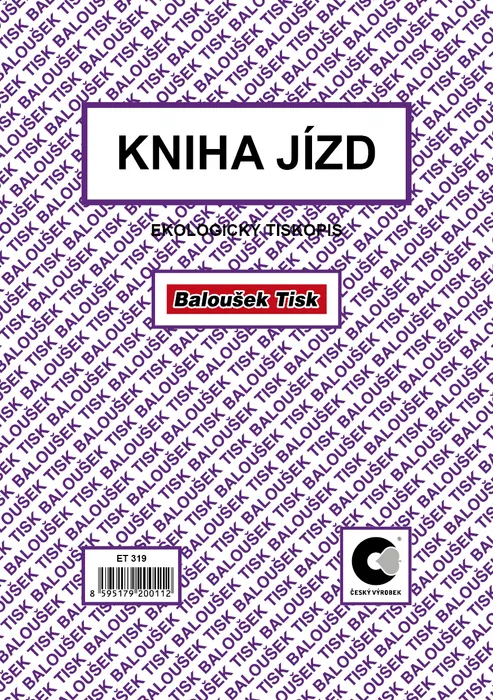 Hlavný obrázok produktu Kniha jízd A5 firemního a soukromého vozidla 24 stran ET319