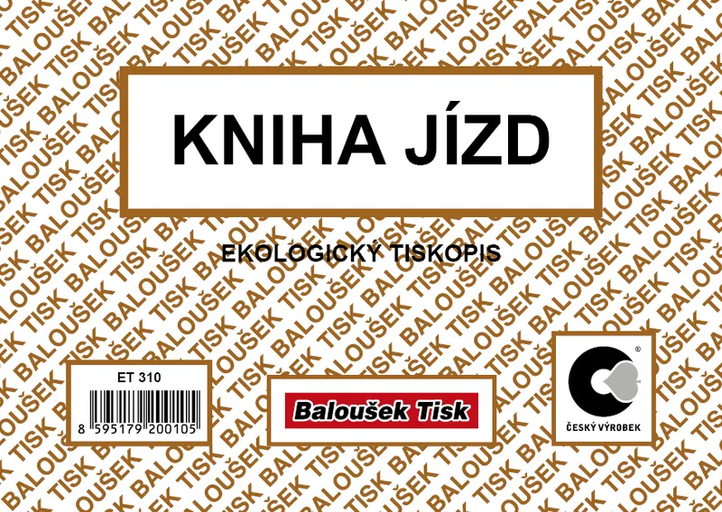 Hlavný obrázok produktu Kniha jízd A6 maxi firemního a soukromého vozidla 52 stran ET310
