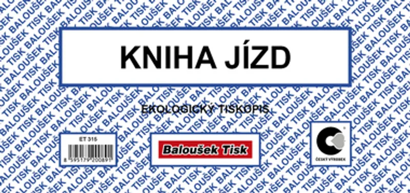 Hlavný obrázok produktu Kniha jízd firemním a soukromým vozidlem 1/3 A4 ET315