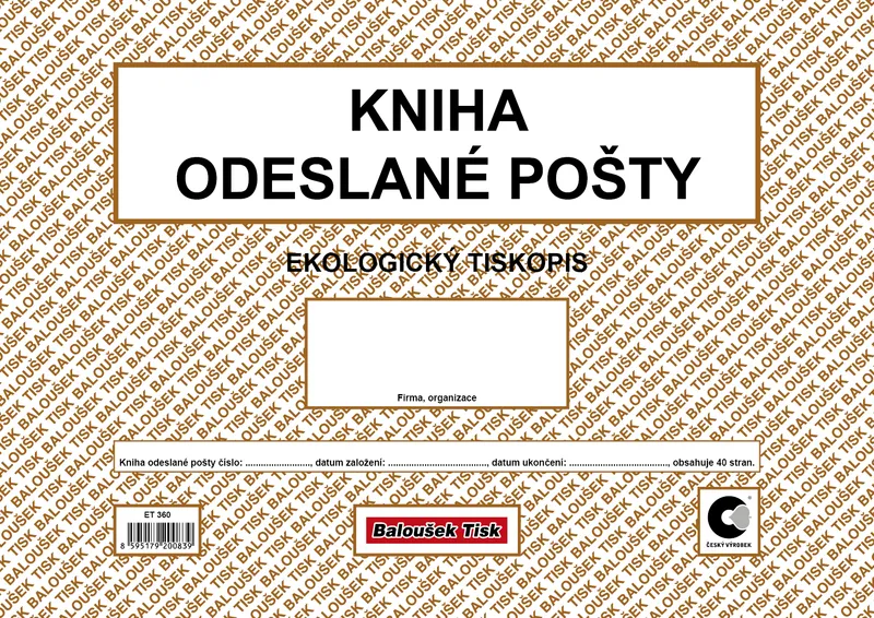 Hlavný obrázok produktu Kniha odeslané pošty ET360