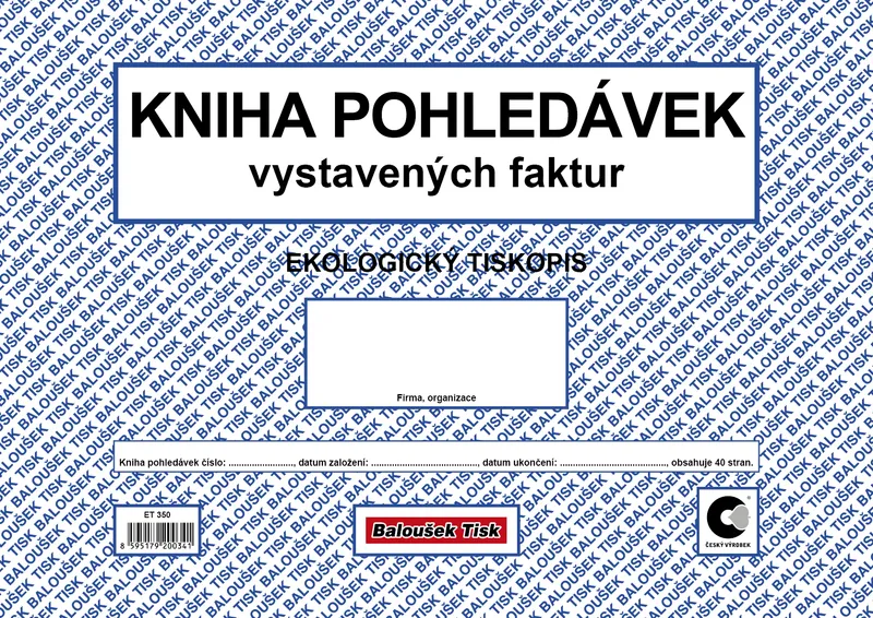 Hlavný obrázok produktu Kniha pohledávek vystavených faktur ET350