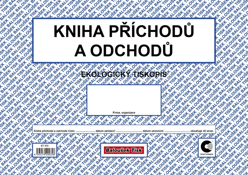 Hlavný obrázok produktu Kniha příchodů a odchodů ET372