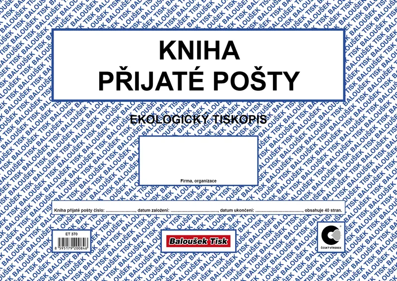 Hlavný obrázok produktu Kniha přijaté pošty ET370