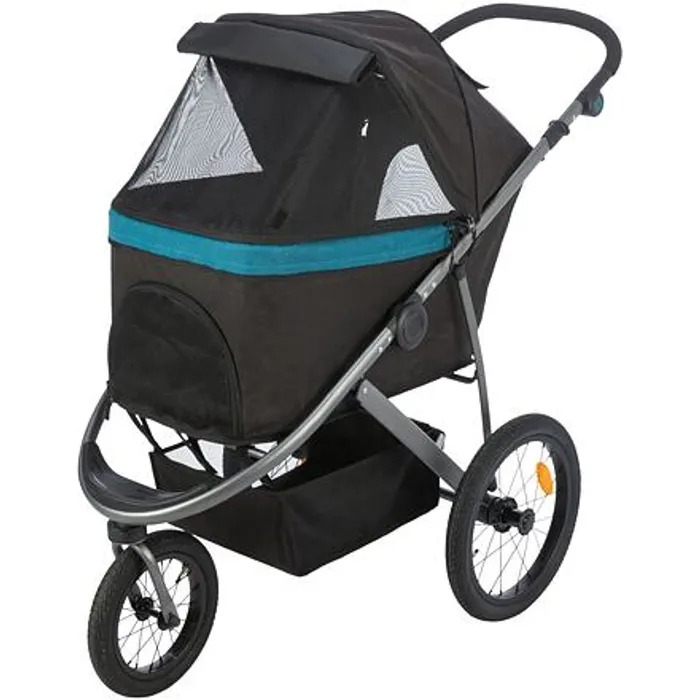 Hlavný obrázok produktu Kočárek BUGGY na vzduchových pneu, 60 x 112 x 120 cm, nosnost 20 kg, černá/petrolejová