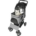 Ďalší obrázok produktu Kočík pre psov BUGGY, rýchlosklápací, 47 x 100 x 80cm, nosnosť do 15 kg, sivá