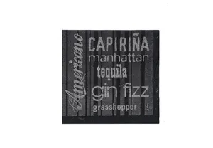Koktailové servítky Infibra Drink 2-vrstvové 25 × 25 cm čierne s bielou potlačou [100 ks]
