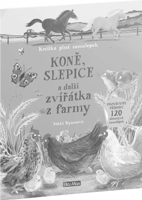 Hlavný obrázok produktu KONĚ, SLEPICE a další zvířátka z farmy – Kniha samolepek