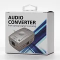 Konvertor pre prevod audio signálu, z digitálneho na analogový, Toslink F-Cinch F, súčasťou je aj DC adaptér