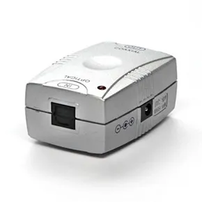 Konvertor pre prevod audio signálu, z digitálneho na analogový, Toslink F-Cinch F, súčasťou je aj DC adaptér