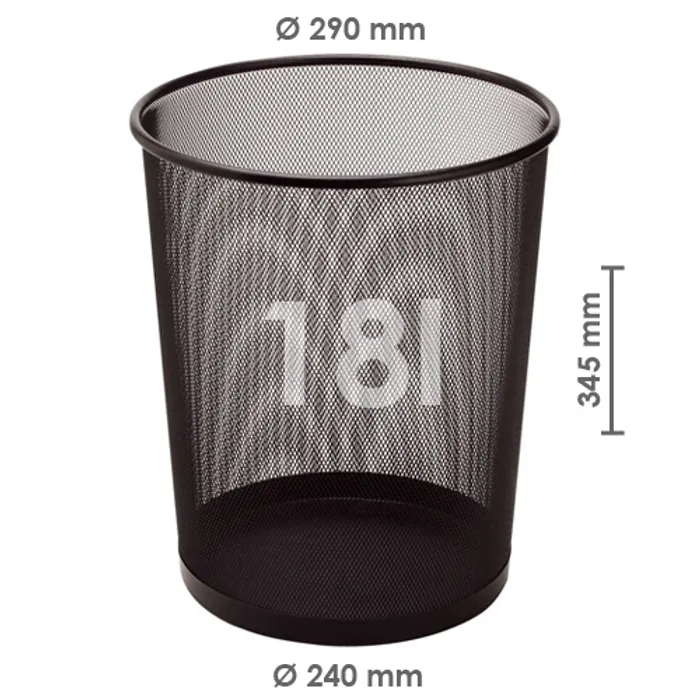 Hlavný obrázok produktu Koš drátěný na odpadky, černý, 18 l