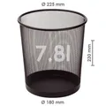 Kôš drôtený na odpadky, čierny, 7,8l