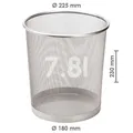 Ďalší obrázok produktu Kôš drôtený na odpadky, strieborný 7,8l