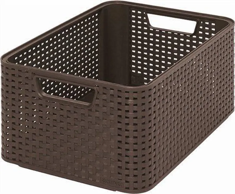 Hlavný obrázok produktu Košík, umělý ratan, 18 l, čokoládově hnědý, CURVER