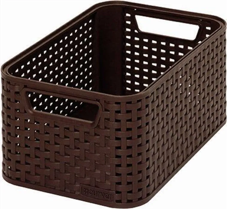 Hlavný obrázok produktu Košík, umělý ratan, 7 l, čokoládově hnědý, CURVER