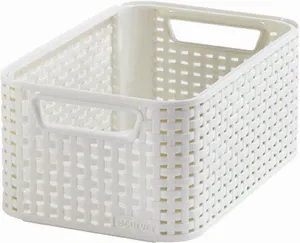 Košík, umelý ratan, 7 l, krémový, CURVER