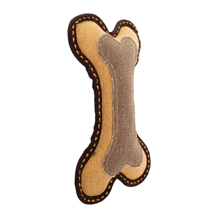 Hlavný obrázok produktu Kost, 25 cm, robustní aport pro psy, HIPHOP DOG, tkaná látka, hnědá/písková