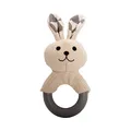 Ďalší obrázok produktu Hryzátko králik s TPR krúžkom, so zvukom, 21 cm, krémová/sivá, HipHop