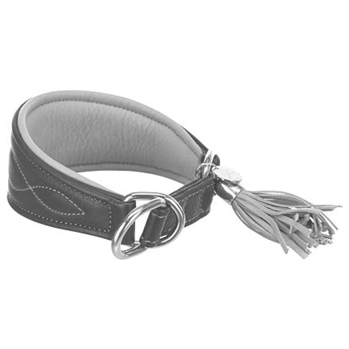 Hlavný obrázok produktu Kožený obojek ACTIVE Comfort pro chrty - černá/šedá XS:21-26cm/40mm