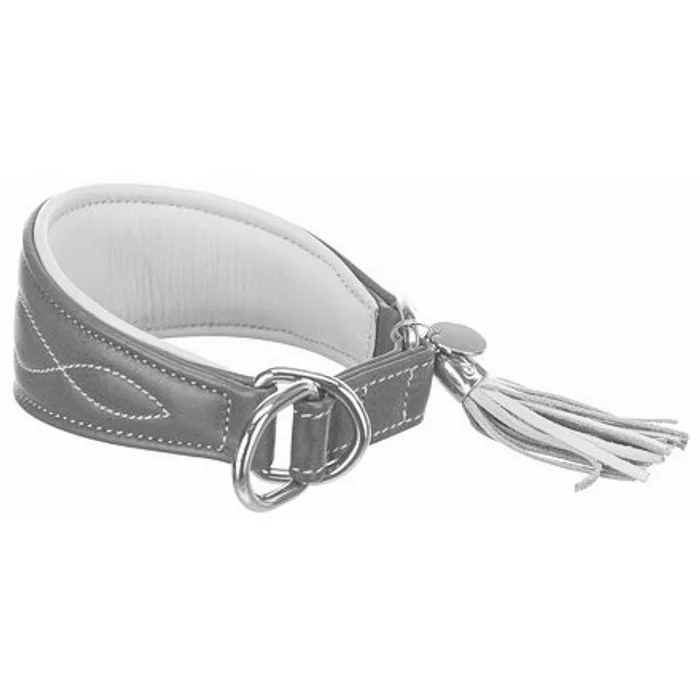 Hlavný obrázok produktu Kožený obojek ACTIVE Comfort pro chrty - petrolejová/žlutá XS-S:24-31cm/50mm
