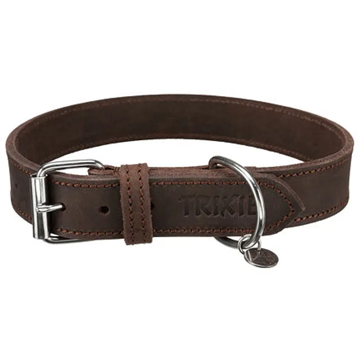 Hlavný obrázok produktu Kožený obojek RUSTIC - tmavě-hnědá L: 48-56cm/30mm