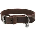 Kožený obojok RUSTIC - tmavo-hnedá M: 37-44cm/25mm