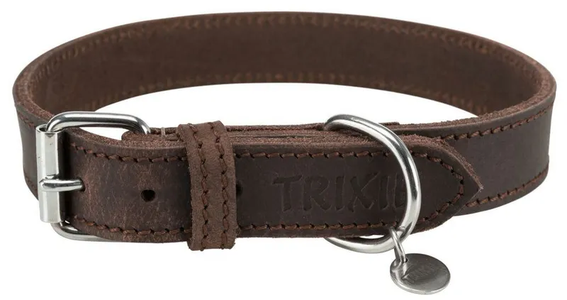 Hlavný obrázok produktu Kožený obojek RUSTIC - tmavě-hnědá M-L: 42-48cm/25mm